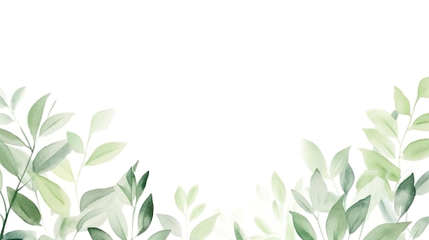 Photo arrière-plan de feuilles vertes à l'aquarelle