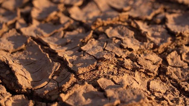 Arrière-plan fissuré sec brun en haut voir les effets du réchauffement climatique