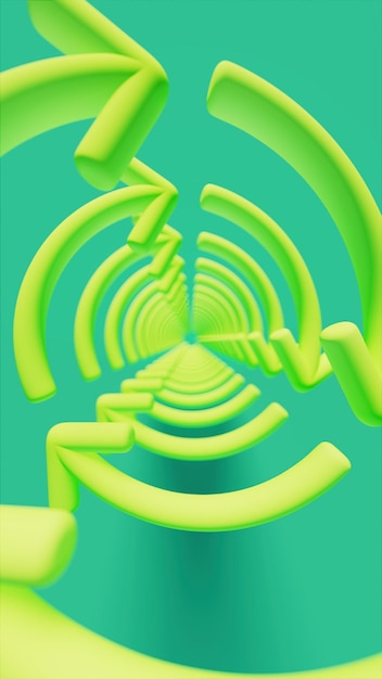 Arrière-plan de flèches courbes qui forment une illustration 3d de thème de recyclage de cycle infini