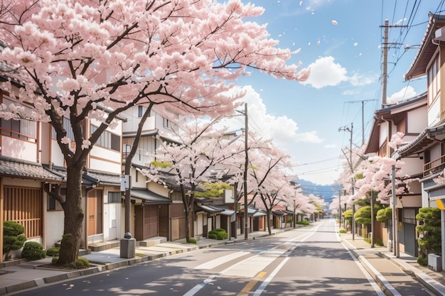 Arrière-plan de la fleur de cerise de printemps au Japon généré par l'IA