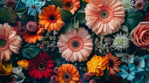 Arrière-plan de fleurs colorées