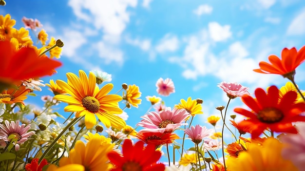 Photo arrière-plan en fleurs avec fond blanc