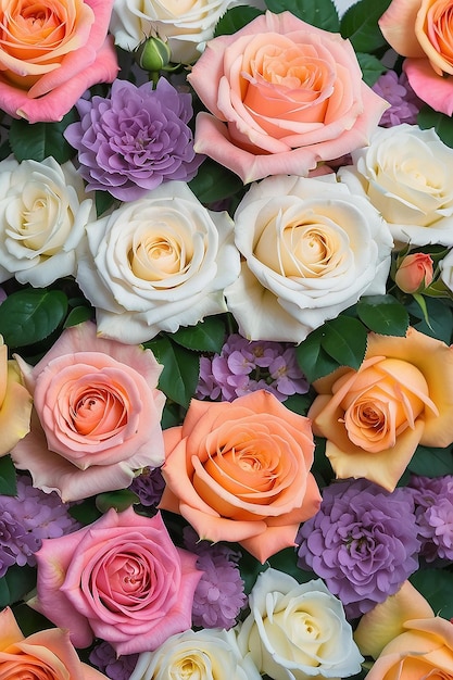 Arrière-plan de fleurs de mariage arrière-plan coloré rose fraîche bouquet de fleurs
