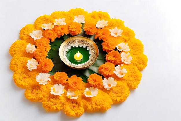 Arrière-plan de fleurs pour le festival de Diwali ou Pongal
