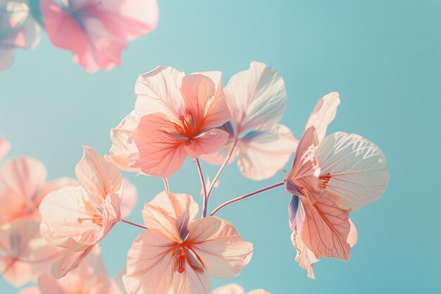 Photo arrière-plan floral fleurs féminines dans des couleurs pastel carte postale de la saint-valentin et de la fête des mères