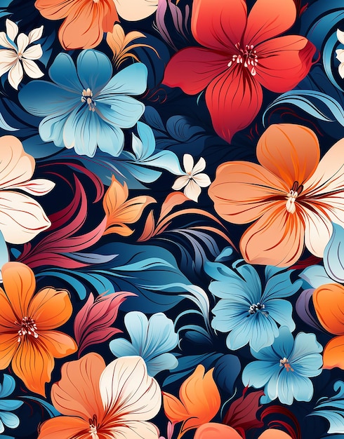 Arrière-plan floral à motifs colorés