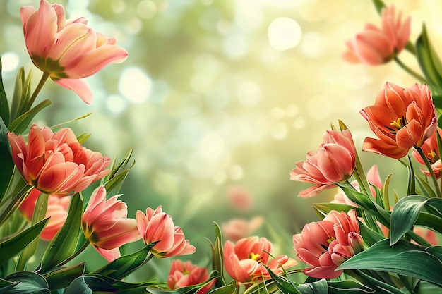 Arrière-plan floral de printemps créé avec l'IA générative