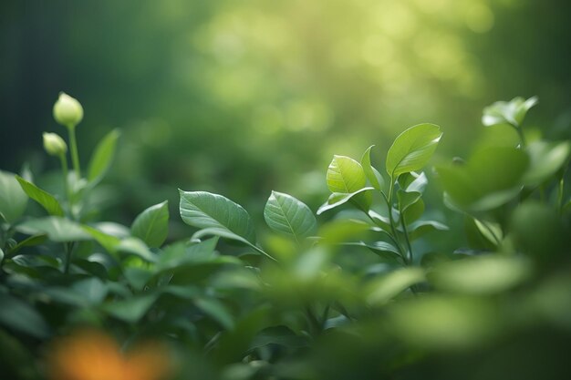 arrière-plan flou abstrait avec des plantes