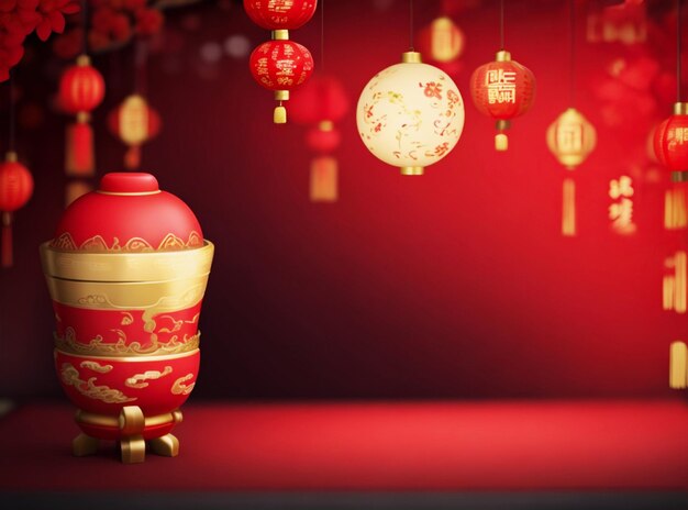 arrière-plan flou de la célébration du Nouvel An chinois