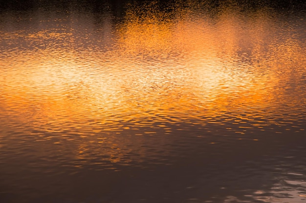 Arrière-plan flou de l&#39;eau de surface au coucher du soleil