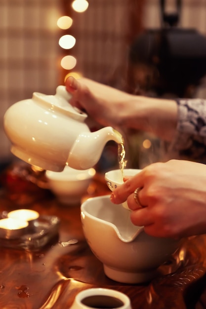 Arrière-plan flou thé japonais