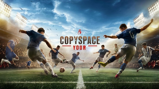 Arrière-plan de football avec un espace de copie au milieu