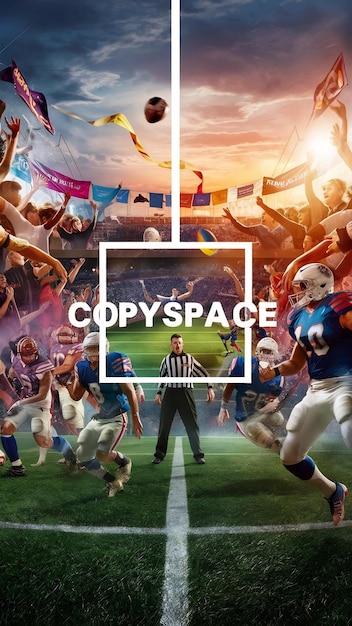 Arrière-plan de football avec un espace de copie au milieu