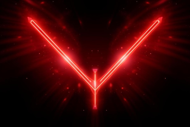 Arrière-plan en forme de flèche aux lumières rouge néon