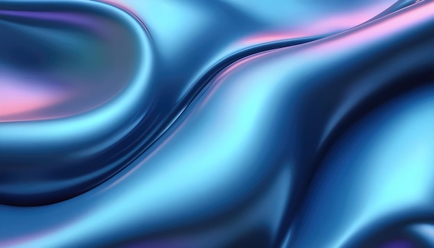 Arrière-plan de forme métallique holographique de couleur fluide et lisse abstrait