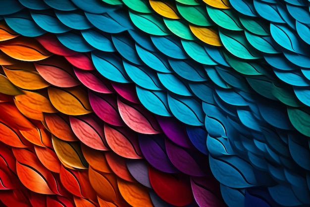 Arrière-plan de fragments colorés d'écailles mosaïque abstraite ai générative