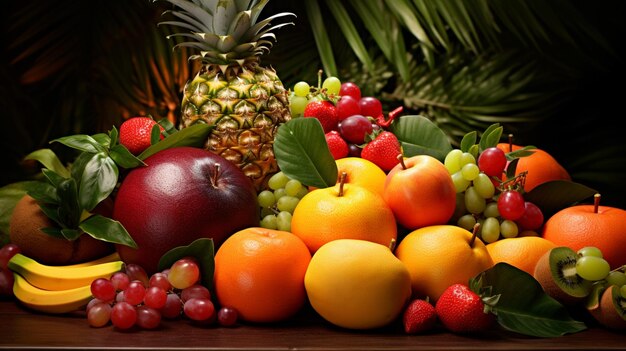 Photo arrière-plan des fruits tropicaux