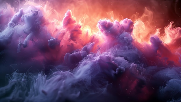 Photo arrière-plan de fumée liquide couleur rose magenta couleur pourpre couleur d'encre mouvement dynamique fond résumé