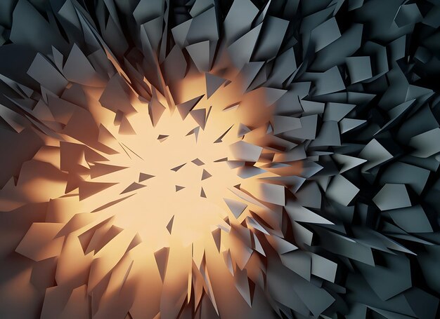 Arrière-plan géométrique abstrait Conception de la puissance d'explosion avec illustration 3D de la surface d'écrasement