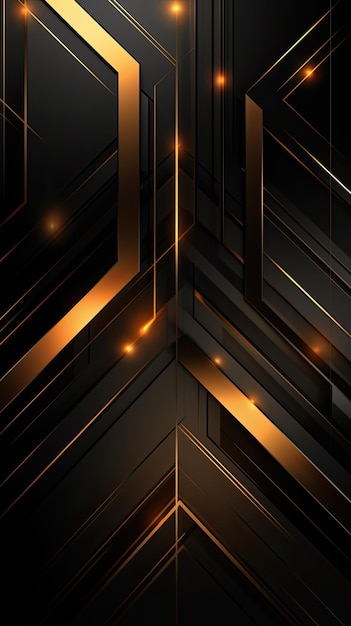 Arrière-plan géométrique abstrait avec des éléments dorés et noirs Illustration vectorielle