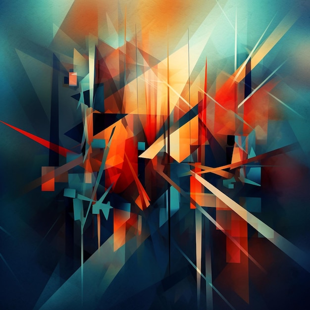 Arrière-plan géométrique lumineux abstrait Motif orange bleu Design de couverture d'album de musique