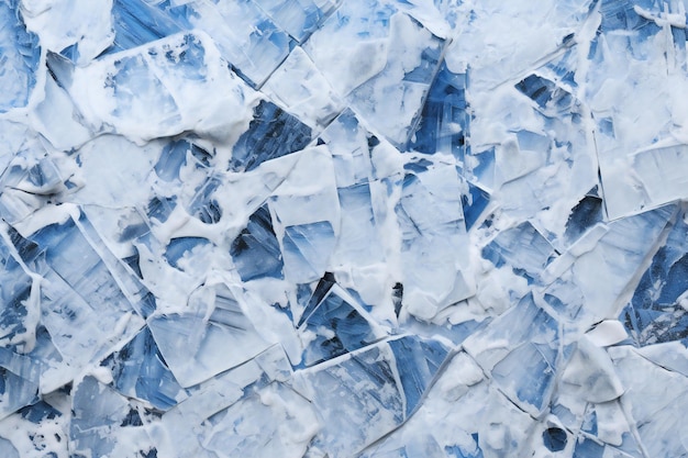 Arrière-plan de glace bleue Vue rapprochée de la texture de la glace bleu Abstrait d'arrière-plan