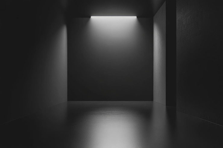 Photo arrière-plan en gradient noir abstrait pour studio de conception avec éclairage lisse et faible