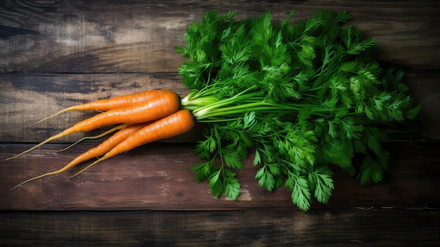 À l'arrière-plan avec de grandes carottes