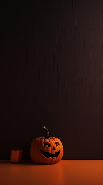 Arrière-plan d'Halloween Melons sur un fond noir et orange Place pour le texte génératif ai