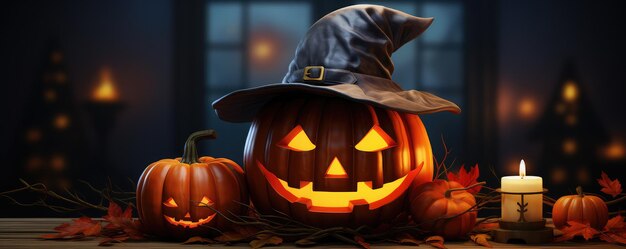 Arrière-plan d'Halloween avec des objets d'Helloween