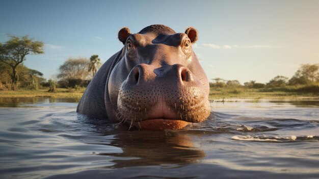 Photo arrière-plan de haute qualité de l'hippopotame