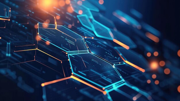Arrière-plan hexagonal technologique abstrait