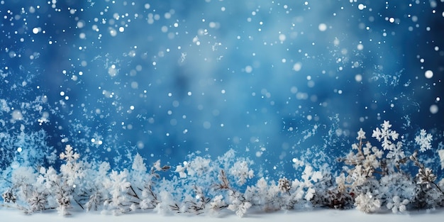 Arrière-plan hivernal avec des flocons de neige