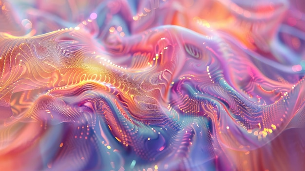 Arrière-plan holographique 3D multicolore irisant