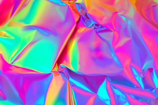 Photo arrière-plan holographique arc-en-ciel abstrait à la mode des années 80 texture floue en couleurs rose violet et menthe avec des rayures et des irrégularités couleurs pastel
