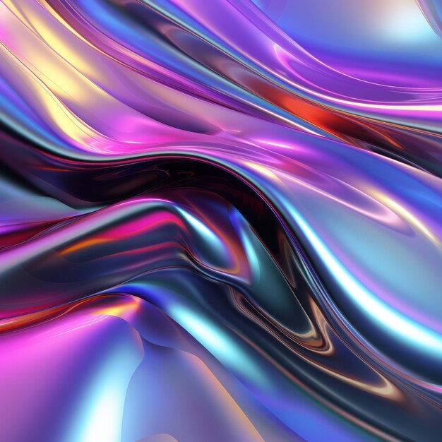 Arrière-plan holographique futuriste en fibre de verre de couleur pastel avec éclairage au néon