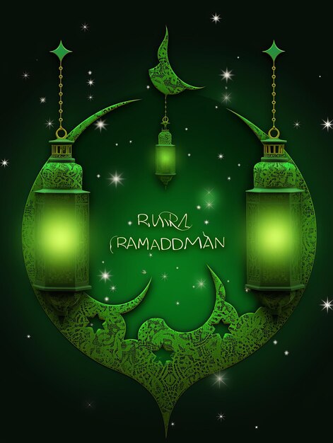 Photo arrière-plan de l'illustration du ramadan en vert