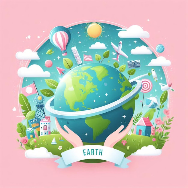 Arrière-plan de l'illustration de l'environnement mondial et de la journée de la Terre