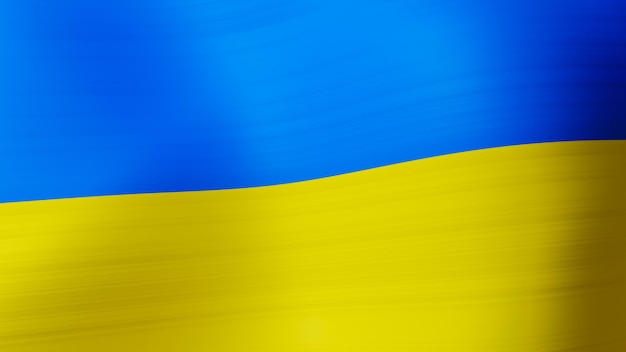 Un arrière-plan d'une illustration de rendu 3D du drapeau ukrainien agitant