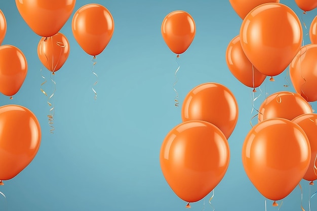 Arrière-plan illustré de ballons orange 3d