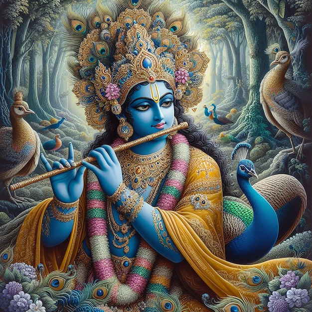 Arrière-plan de l'image du Seigneur Krishna