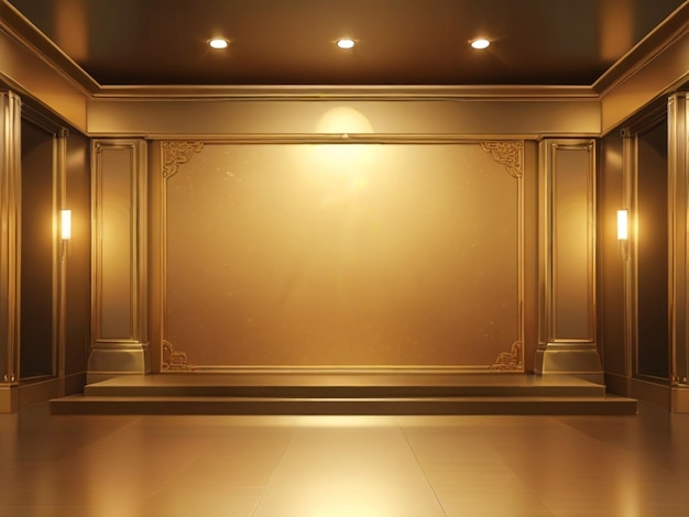 Arrière-plan intérieur de la pièce à gradient doré
