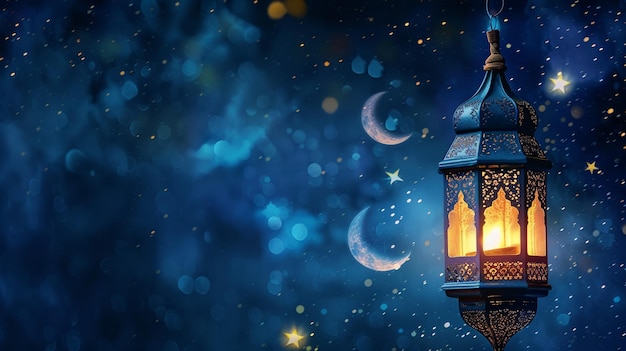 Arrière-plan islamique avec la lumière de la lanterne colorée arrière-plan du Ramadan arrière-fond de l'Aïd