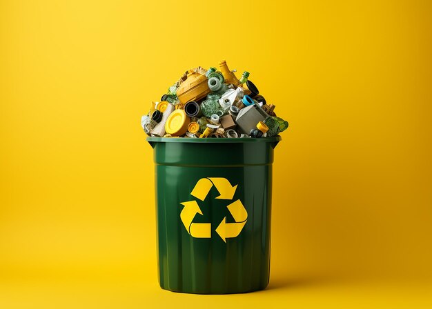 Arrière-plan isolé de recyclage jaune