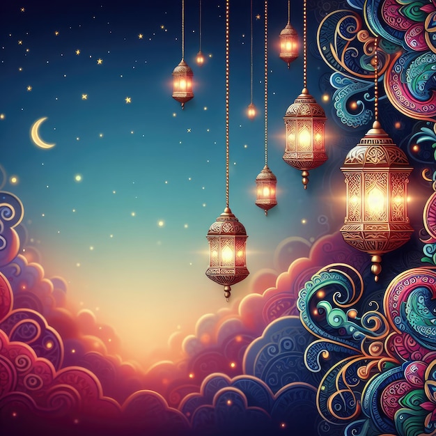 Arrière-plan de la lanterne du ramadan