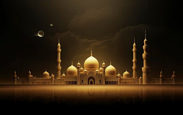 Arrière-plan légant pour une affiche sur le thème du Ramadan décorée d'une lanterne