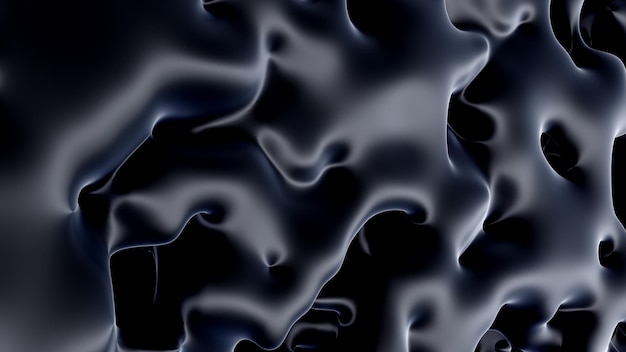 Arrière-plan liquide abstrait en couleur noire avec une texture métallique.