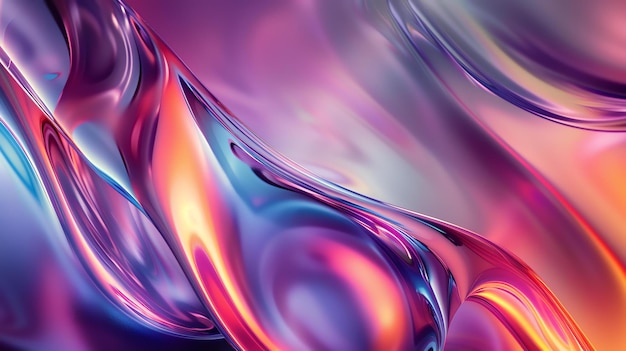 Arrière-plan liquide abstrait à gradient bleu violet rose élégant avec une onde fluide lisse