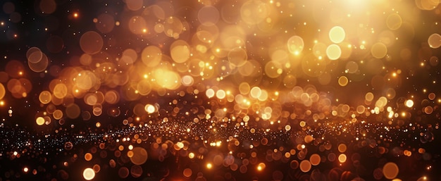 Arrière-plan des lumières de Bokeh doré