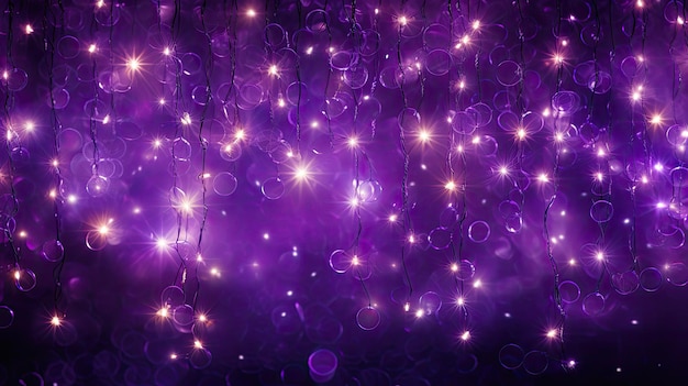 Arrière-plan de lumières violettes et vives pour les fêtes